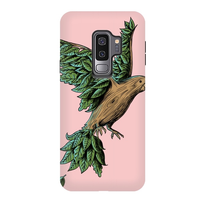 Galaxy S9 plus StrongFit Wood Bird by Coffee Man