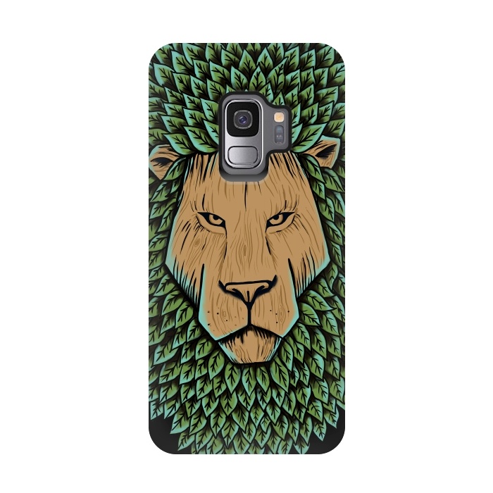 Galaxy S9 StrongFit Wood Lion by Coffee Man
