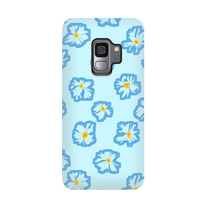 Galaxy S9 StrongFit Happy Daysies by Bettie * Blue