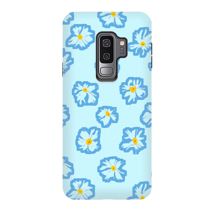 Galaxy S9 plus StrongFit Happy Daysies by Bettie * Blue
