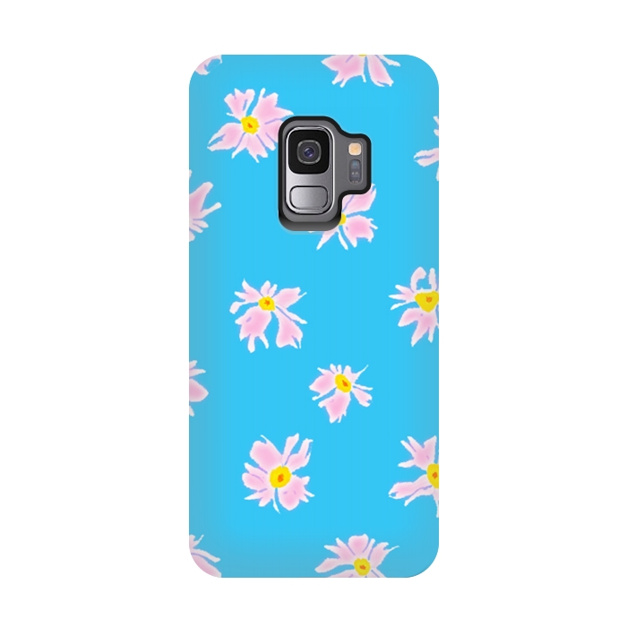 Galaxy S9 StrongFit Pink Snow & Sky by Bettie * Blue