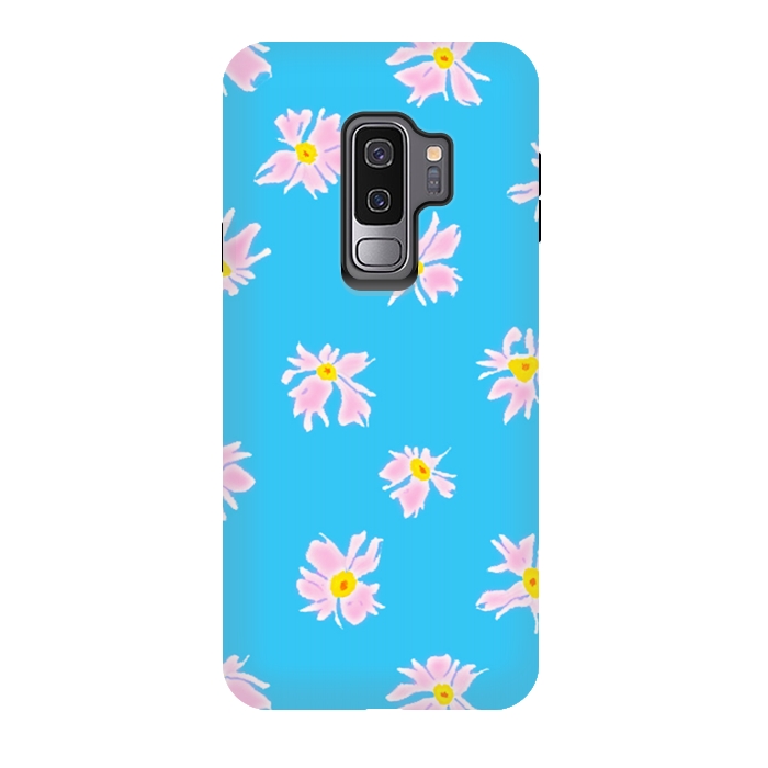 Galaxy S9 plus StrongFit Pink Snow & Sky by Bettie * Blue