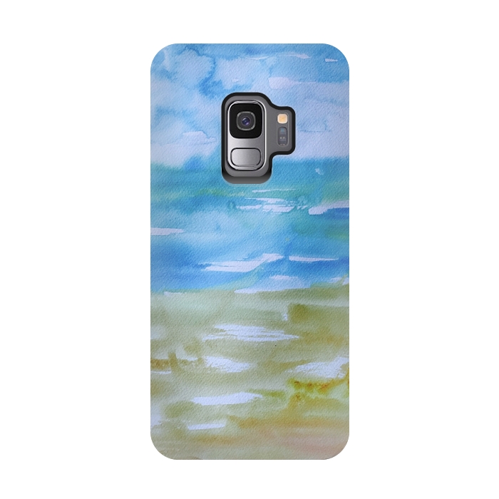 Galaxy S9 StrongFit Miami Beach Watercolor #1 by ANoelleJay