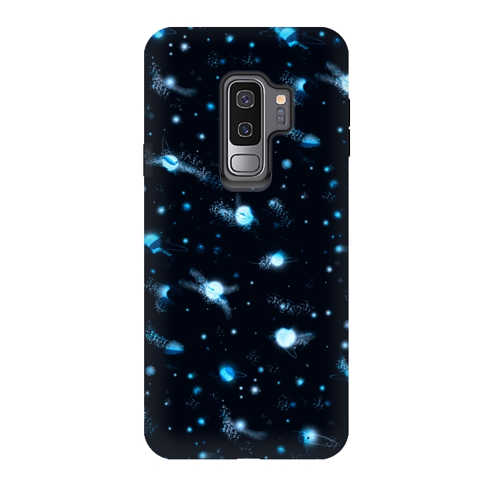 Galaxy S9 plus StrongFit marble night sky by Laura Grant