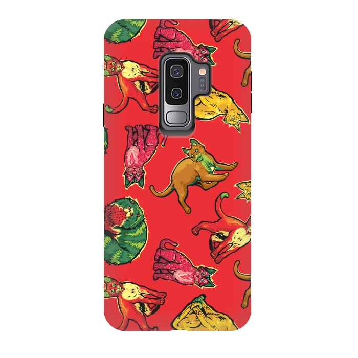 Galaxy S9 plus StrongFit Fruit Cats by Draco