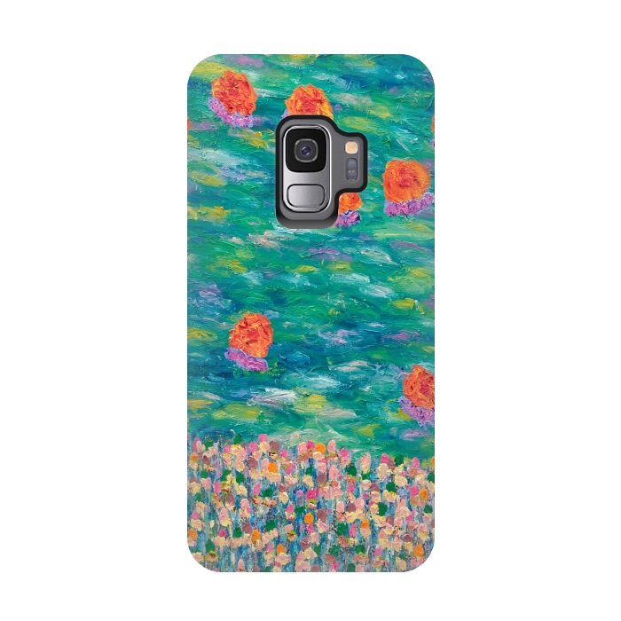 Galaxy S9 StrongFit Cheerful Orange by Helen Joynson