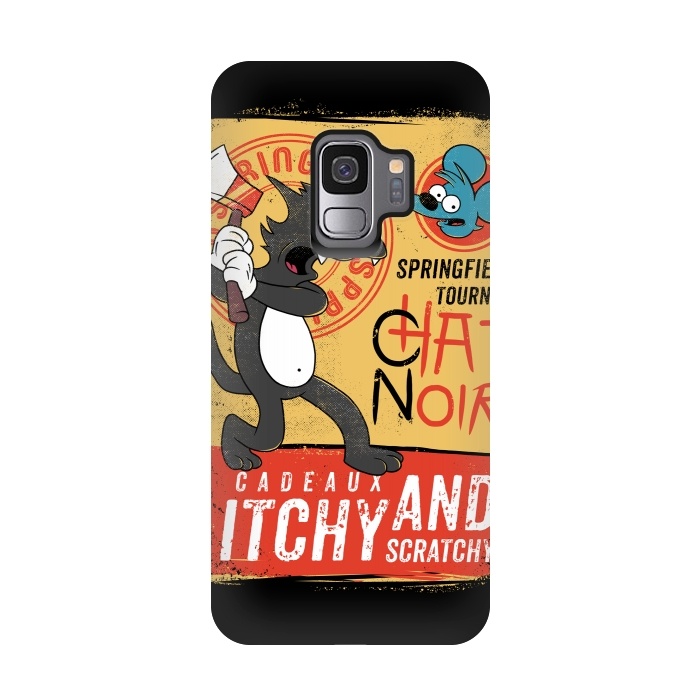 Galaxy S9 StrongFit Chat Noir Simpsons by Ilustrata