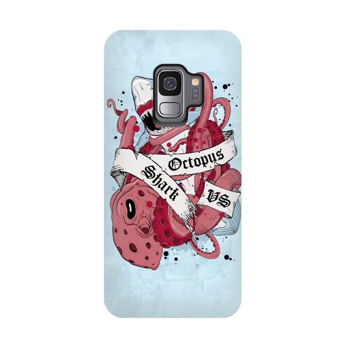 Galaxy S9 StrongFit Shark vs Octopus by Sitchko