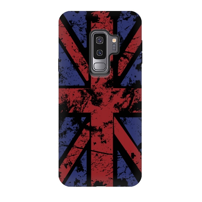 Galaxy S9 plus StrongFit Grunge UK Flag Black by Sitchko