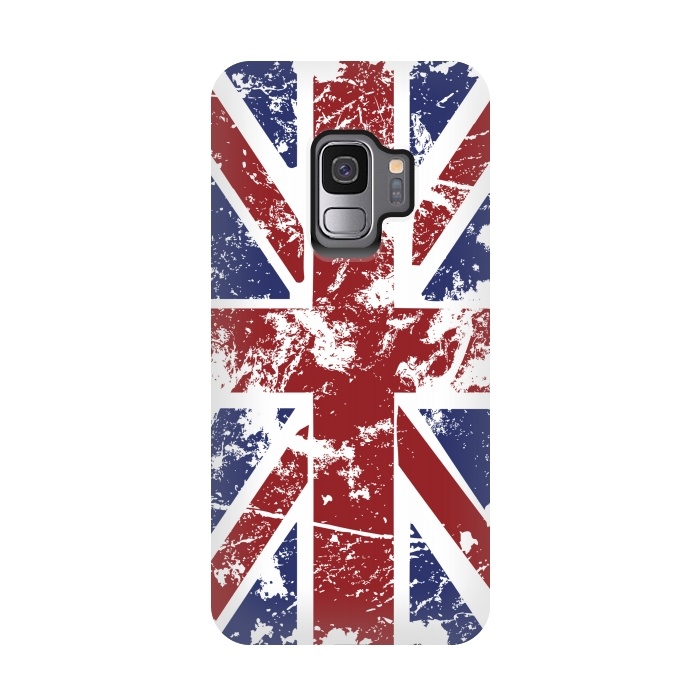 Galaxy S9 StrongFit Grunge UK Flag  by Sitchko