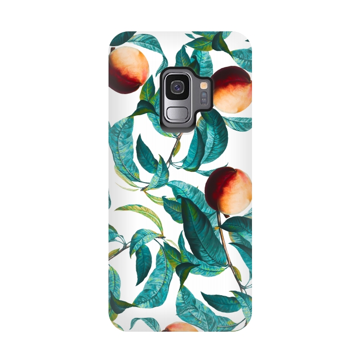 Galaxy S9 StrongFit Fruit and Leaf Pattern by Burcu Korkmazyurek
