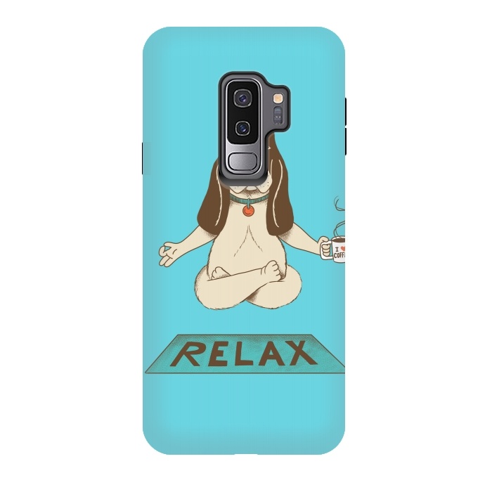 Galaxy S9 plus StrongFit Dog Relax by Coffee Man