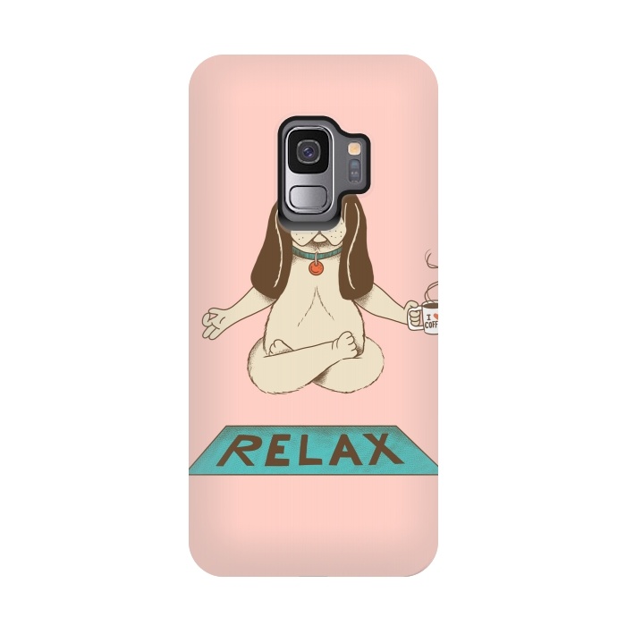 Galaxy S9 StrongFit Dog Relax Rose by Coffee Man