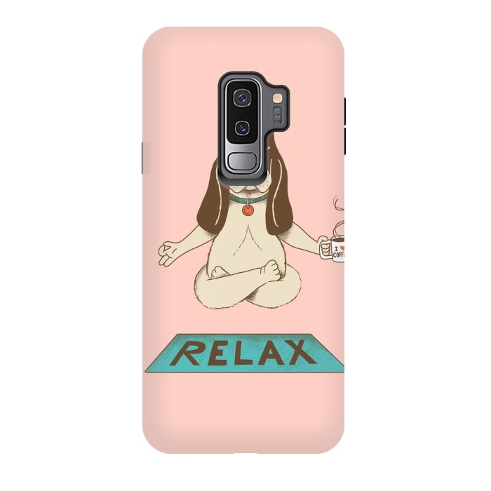 Galaxy S9 plus StrongFit Dog Relax Rose by Coffee Man