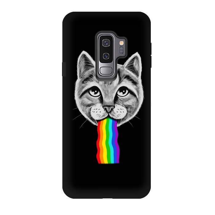 Galaxy S9 plus StrongFit Cat rainbow by Coffee Man