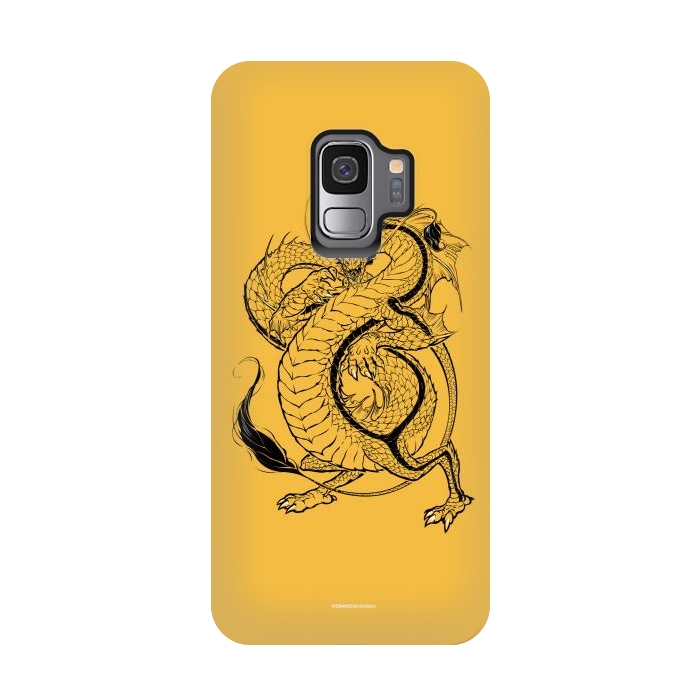 Galaxy S9 StrongFit Black Dragon by Draco