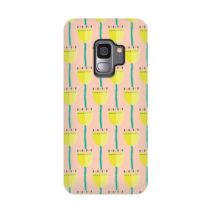 Galaxy S9 StrongFit Textural Tulip by Edith May