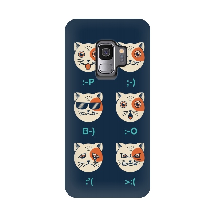 Galaxy S9 StrongFit Cat Emoticon by Coffee Man