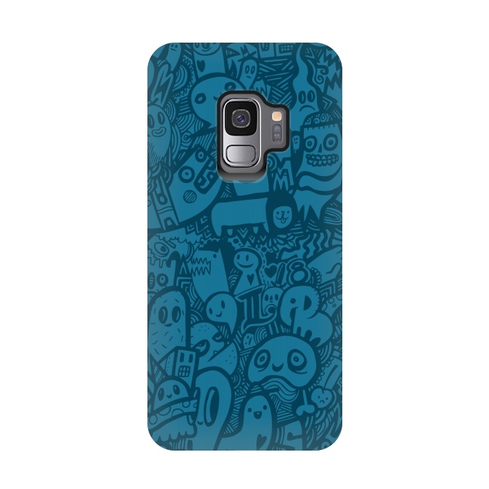 Galaxy S9 StrongFit Blue Doodle by Wotto