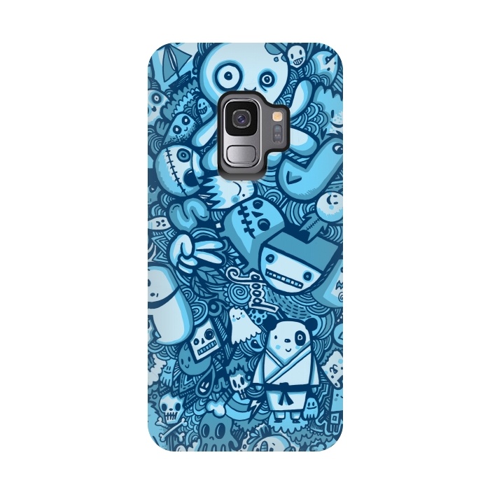 Galaxy S9 StrongFit Raindrops and Doodles by Wotto
