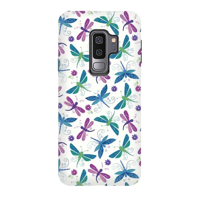 Galaxy S9 plus StrongFit Dragonflies by TracyLucy Designs