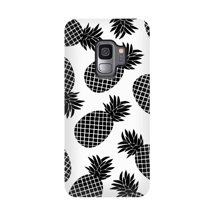 Galaxy S9 StrongFit Pineapple In Black  by Amaya Brydon