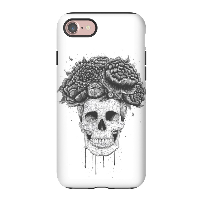 iPhone 7 StrongFit Skull with flowers by kodamorkovkart