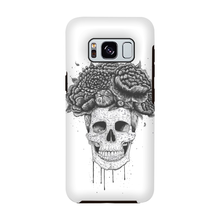 Galaxy S8 StrongFit Skull with flowers by kodamorkovkart