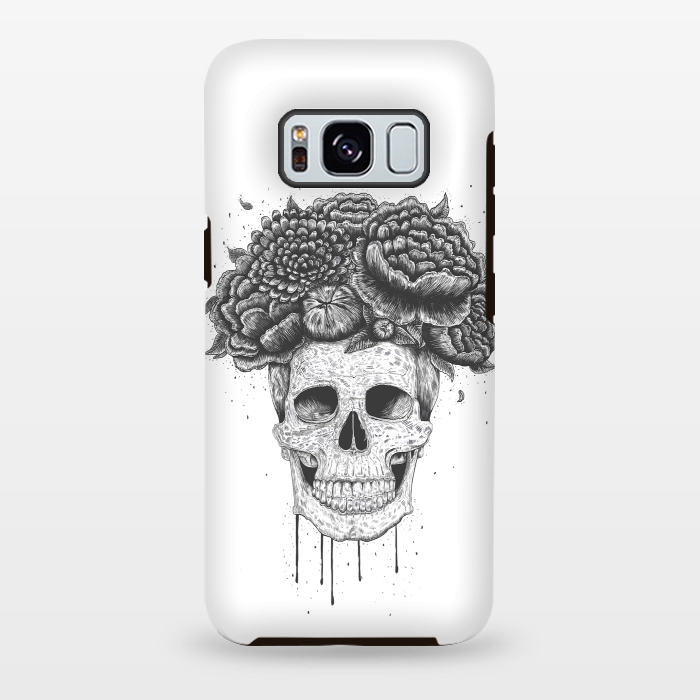 Galaxy S8 plus StrongFit Skull with flowers by kodamorkovkart