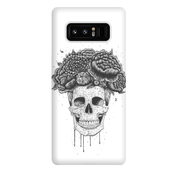 Galaxy Note 8 StrongFit Skull with flowers by kodamorkovkart