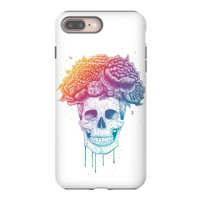 iPhone 7 plus StrongFit Colorful skull with flowers by kodamorkovkart
