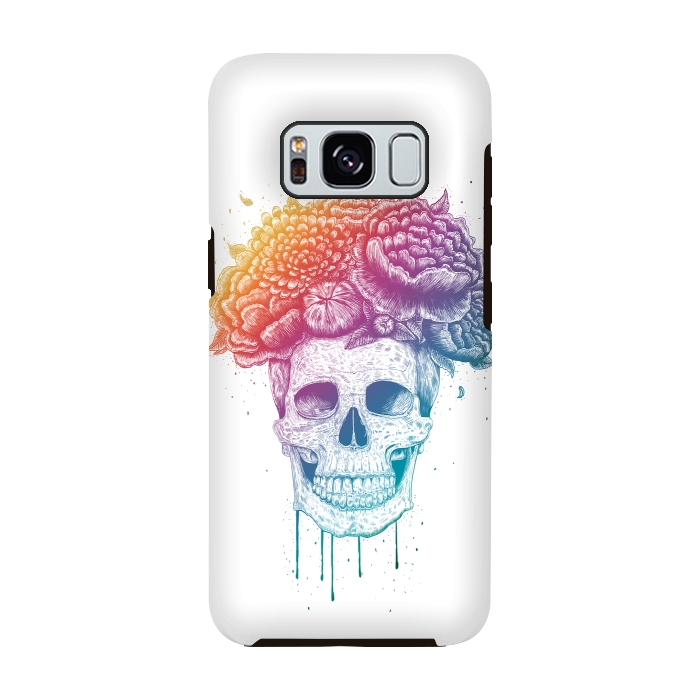 Galaxy S8 StrongFit Colorful skull with flowers by kodamorkovkart