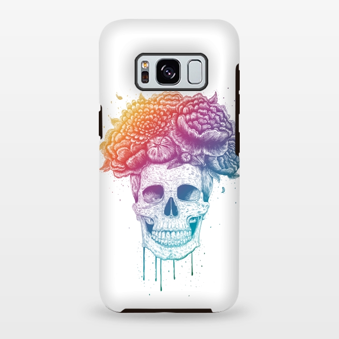 Galaxy S8 plus StrongFit Colorful skull with flowers by kodamorkovkart