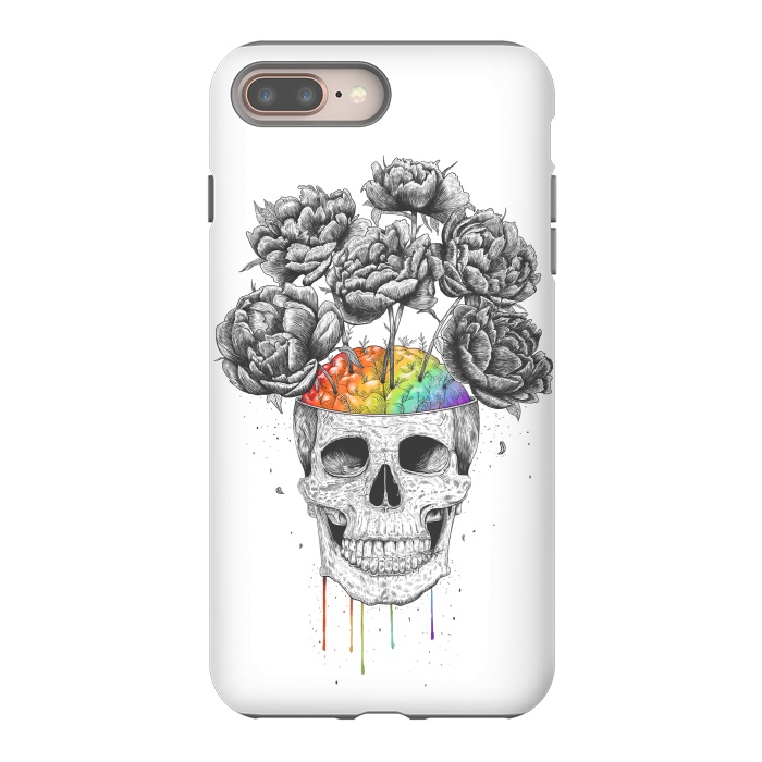 iPhone 7 plus StrongFit Skull with rainbow brains by kodamorkovkart