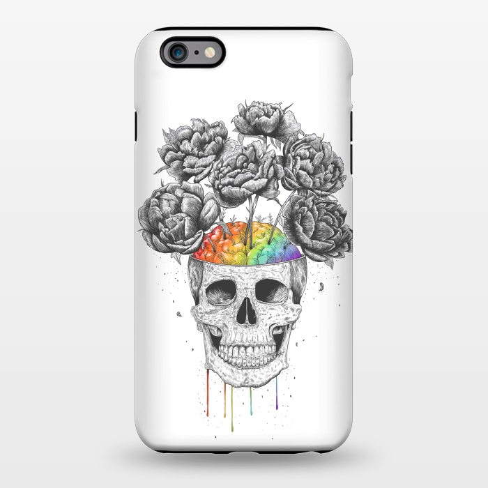 iPhone 6/6s plus StrongFit Skull with rainbow brains by kodamorkovkart