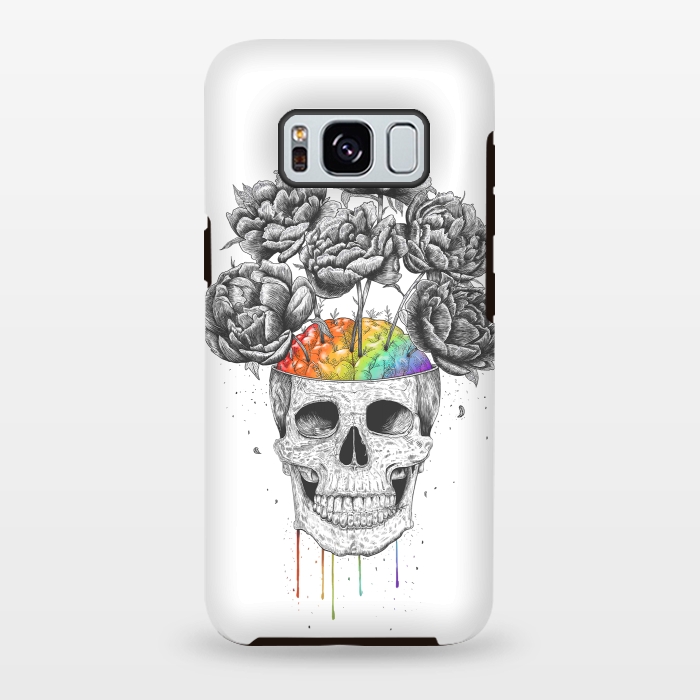 Galaxy S8 plus StrongFit Skull with rainbow brains by kodamorkovkart