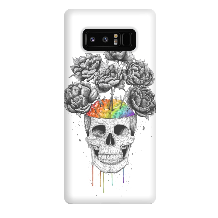 Galaxy Note 8 StrongFit Skull with rainbow brains by kodamorkovkart