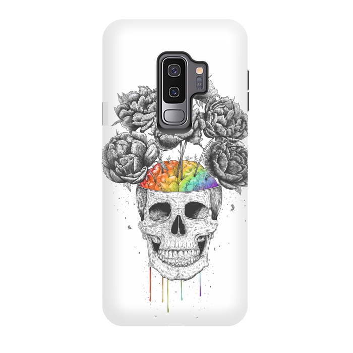Galaxy S9 plus StrongFit Skull with rainbow brains by kodamorkovkart