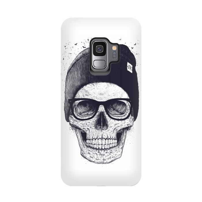 Galaxy S9 StrongFit Black skull in hat by kodamorkovkart