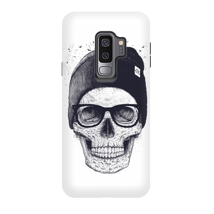Galaxy S9 plus StrongFit Black skull in hat by kodamorkovkart