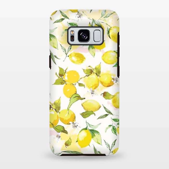 Galaxy S8 plus StrongFit Watercolor Lemon Pattern by Bledi