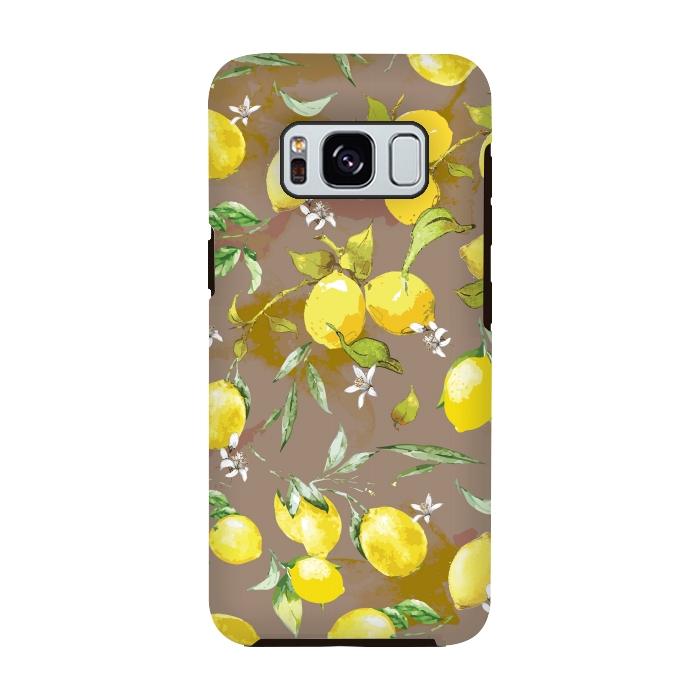 Galaxy S8 StrongFit Watercolor Lemon Pattern II by Bledi
