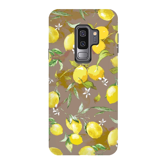 Galaxy S9 plus StrongFit Watercolor Lemon Pattern II by Bledi