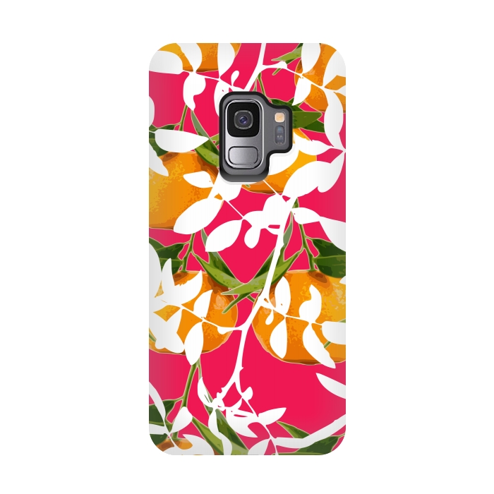 Galaxy S9 StrongFit Hiding Mandarins (Pink) by Zala Farah