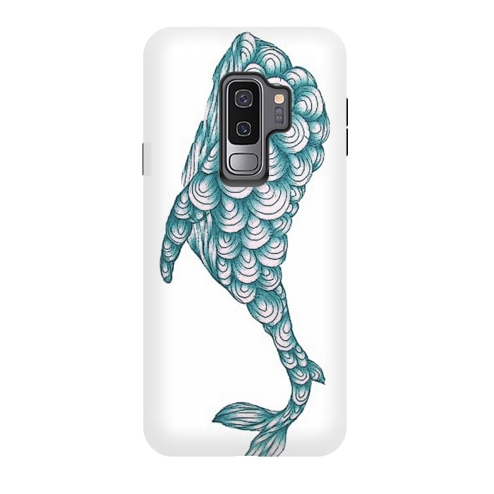 Galaxy S9 plus StrongFit Turquoise Whale by ECMazur 