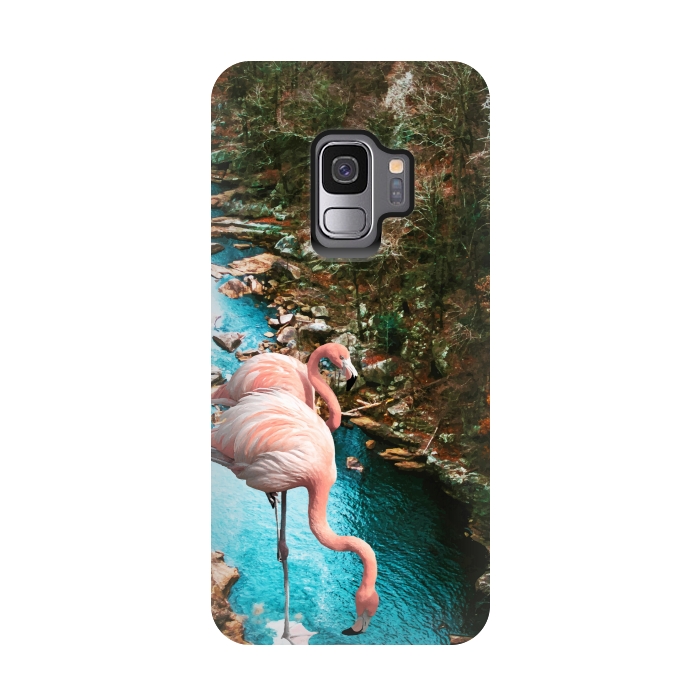 Galaxy S9 StrongFit Flamingo Forest by Uma Prabhakar Gokhale