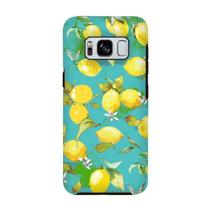 Galaxy S8 StrongFit Watercolor Lemon Pattern III by Bledi