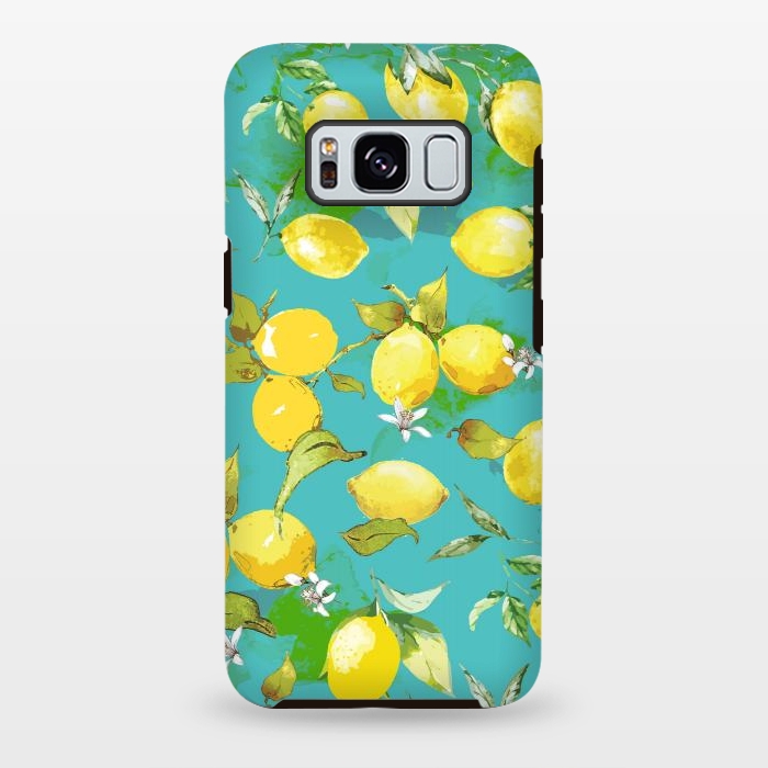 Galaxy S8 plus StrongFit Watercolor Lemon Pattern III by Bledi