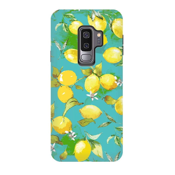 Galaxy S9 plus StrongFit Watercolor Lemon Pattern III by Bledi