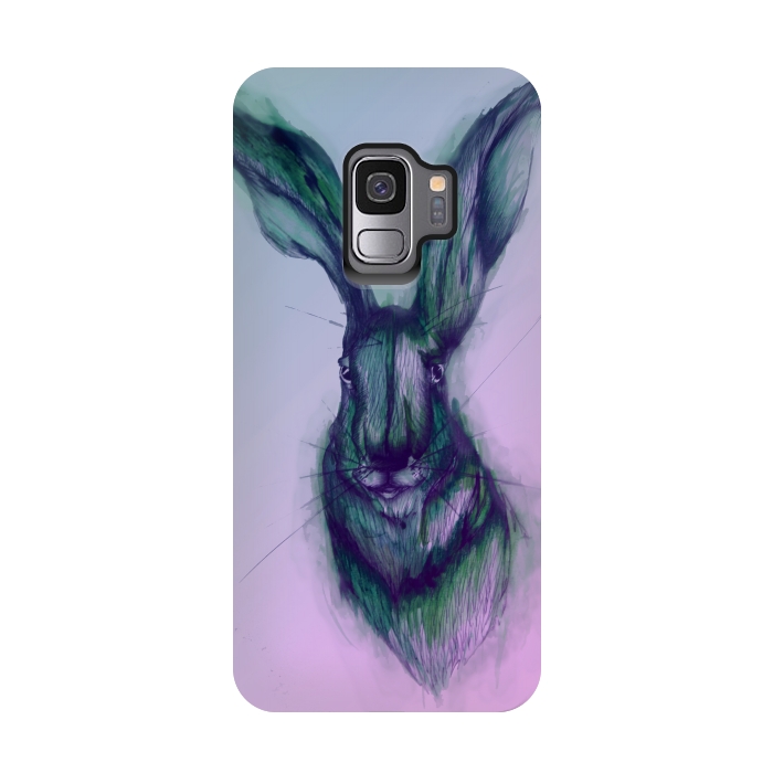 Galaxy S9 StrongFit Watercolor Hare by ECMazur 